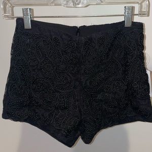Forever 21 Black Sequined Shorts with Lace NWT